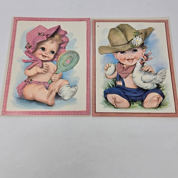 VINTAGE 1970S GREETING CARDS OVERSIZE BABY PUPPY 1990S ANNE GEDDES POSTCARDS LOT - Picture 5 of 16